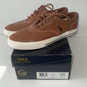 Men’s Polo Ralph Lauren Vaughn Tan Soft Leather sneaker.